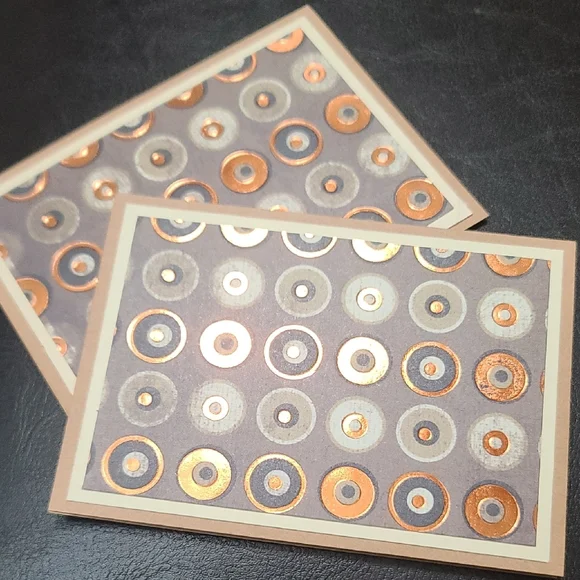 Bronzed Metallic & Brown 24 Note Cards for Personalized Thank You cards NWT - Picture 5 of 8